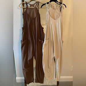 Free People Movement~2 Hot Shot Onesies and 2 Halter Bra/tank (brown and Cream)